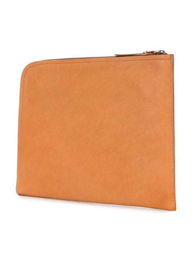 Shop Officine Creative Tablet Zipped Clutch In Brown