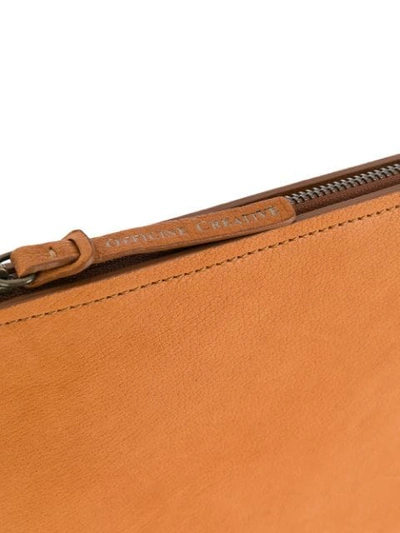 Shop Officine Creative Tablet Zipped Clutch In Brown