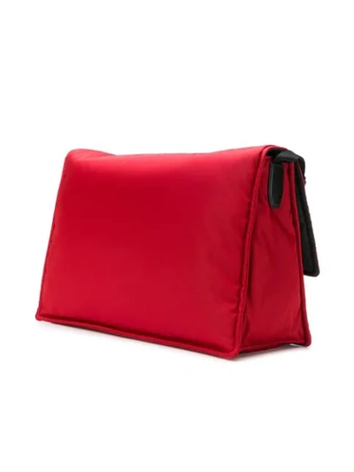 Shop Prada Logo Messenger Bag - Red