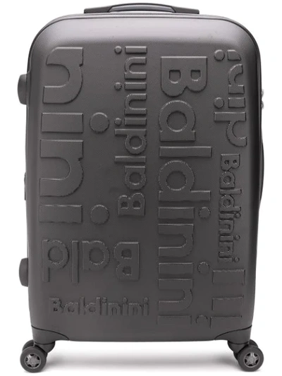 Shop Baldinini Set 315 Logo Embossed Suitcase In Black