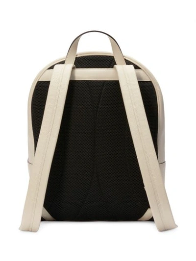 Shop Gucci Print Leather Backpack In White