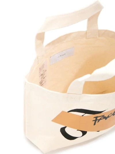 Shop Facetasm Logo Small Shopper Tote Bag In Neutrals