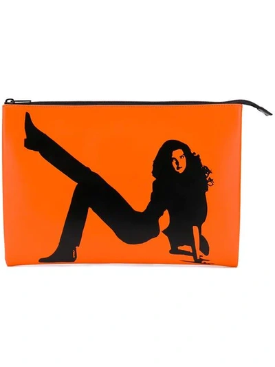 Shop Calvin Klein Jeans Est.1978 Icon Clutch Bag In Orange