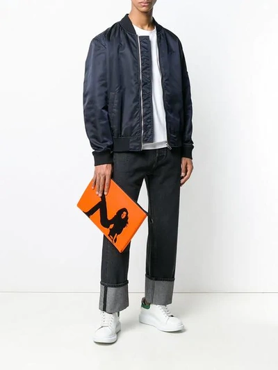 Shop Calvin Klein Jeans Est.1978 Icon Clutch Bag In Orange