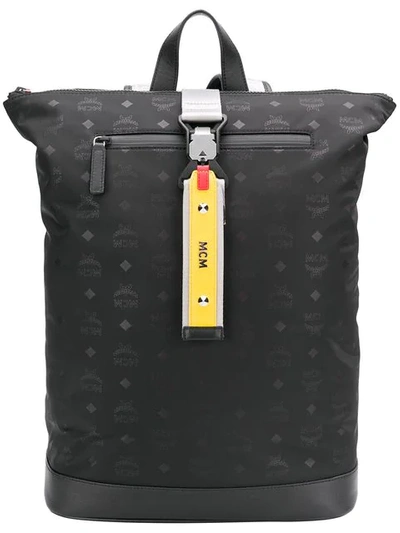 Mcm Men's Resnick Monogrammed Nylon Backpack In Black