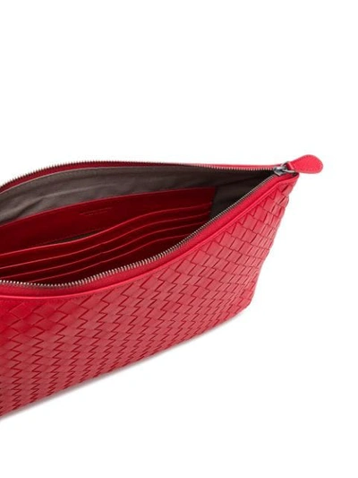 Shop Bottega Veneta Envelope Clutch In Red