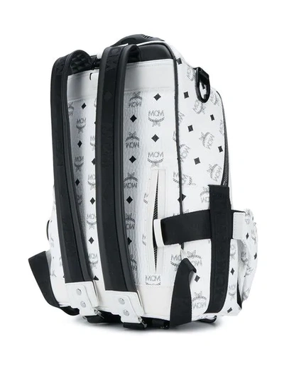 Shop Mcm Jemison Visetos Backpack With Belt Bag - Black