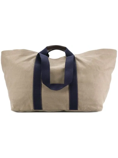 Shop Holland & Holland Canvas Holdall - Nude In Neutrals