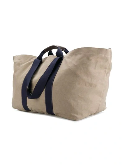 Shop Holland & Holland Canvas Holdall - Nude In Neutrals