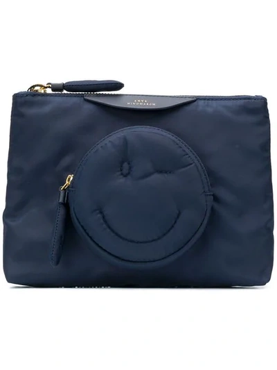 Shop Anya Hindmarch Chubby Wink Clutch Bag In Blue Marine