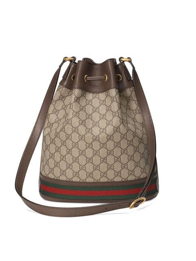 Shop Gucci Ophidia Gg Bucket Bag - Neutrals