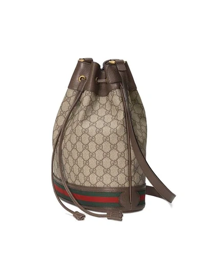Shop Gucci Ophidia Gg Bucket Bag - Neutrals