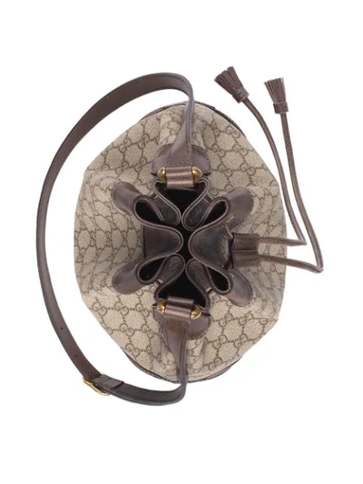 Shop Gucci Ophidia Gg Bucket Bag - Neutrals