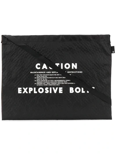 Shop Undercover Caution Shoulder Bag In Black