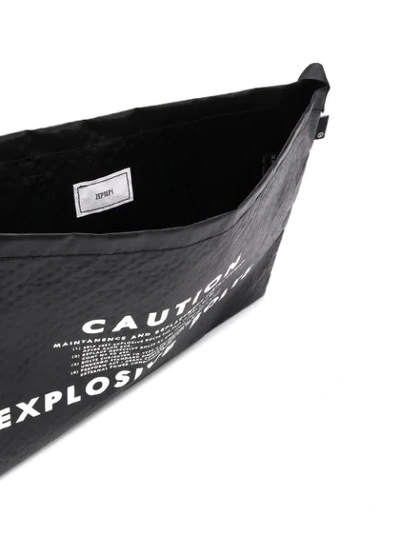Shop Undercover Caution Shoulder Bag In Black