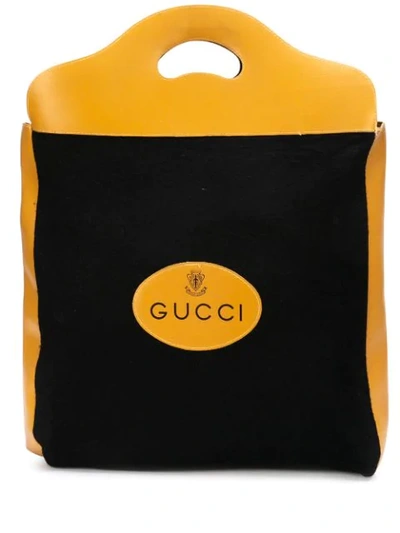 Pre-owned Gucci Logo Tote Bag In Black