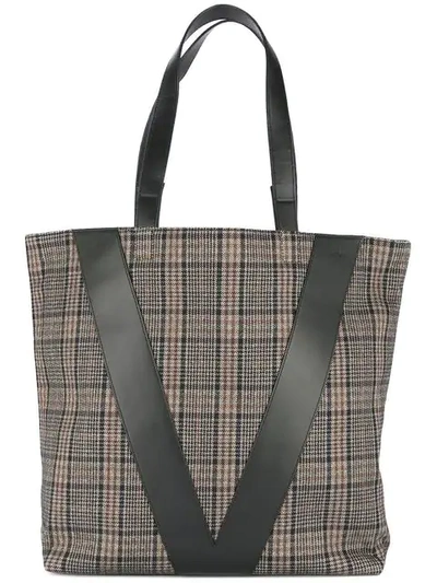 Shop Ports V Plaid Shopper Tote In Brown