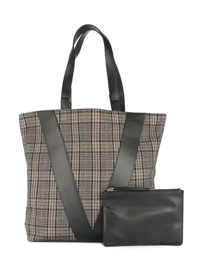 Shop Ports V Plaid Shopper Tote In Brown