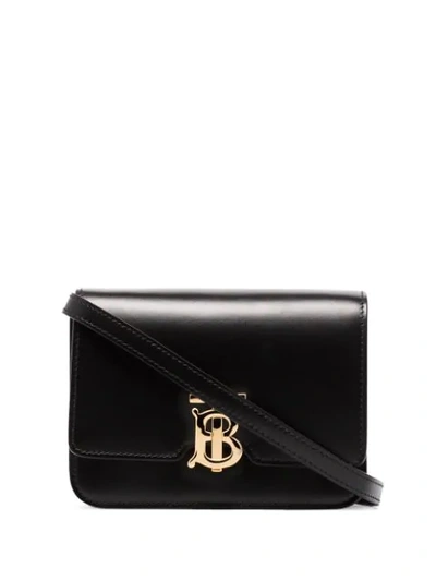 BURBERRY MINI MONOGRAM SHOULDER BAG - 黑色