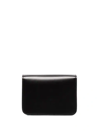 Shop Burberry Mini Monogram Shoulder Bag In Black