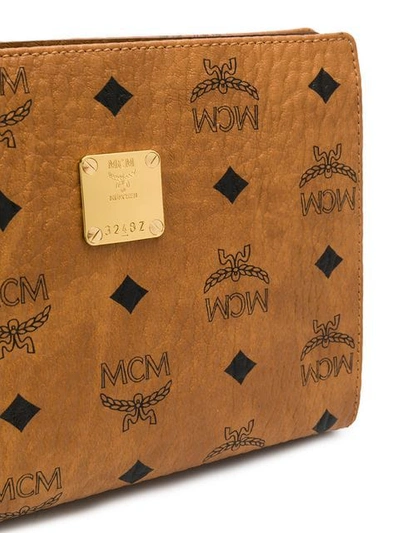 Shop Mcm Logo Purse In Brown