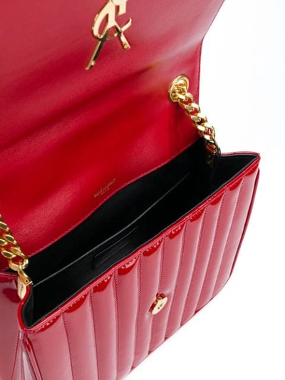 Shop Saint Laurent Large Vicky Chain Bag In Red