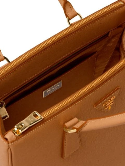 Shop Prada Galleria Bag In Brown