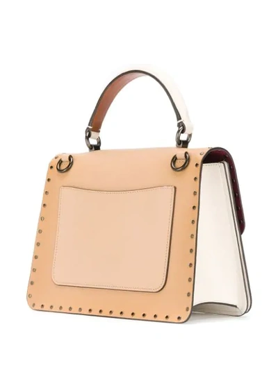 Shop Coach Parker Top Handle In Signature Canvas With Rivets In Neutrals