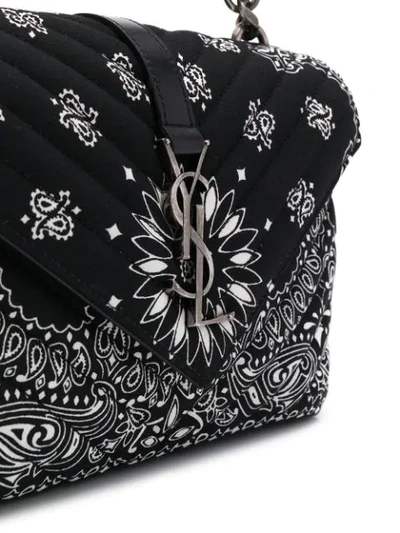 Shop Saint Laurent College Bag In Bandana Print In Black