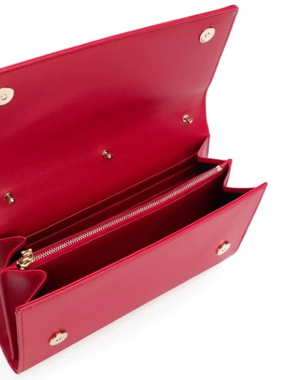 Shop Dolce & Gabbana L'amour Clutch Bag In Red