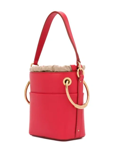 Shop Chloé 'roy' Bucket Bag In Red