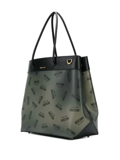 Shop Moschino Medium Logo Shopper Bag In Black