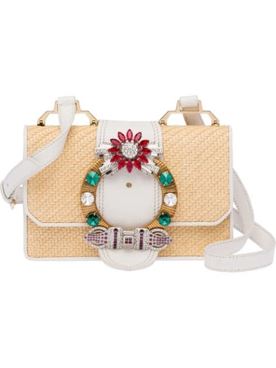 Shop Miu Miu Lady Shoulder Bag In Neutrals