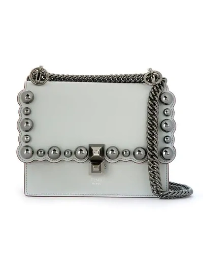 Shop Fendi Small Kan I Shoulder Bag In F136h-pearl Grey +rutheniu
