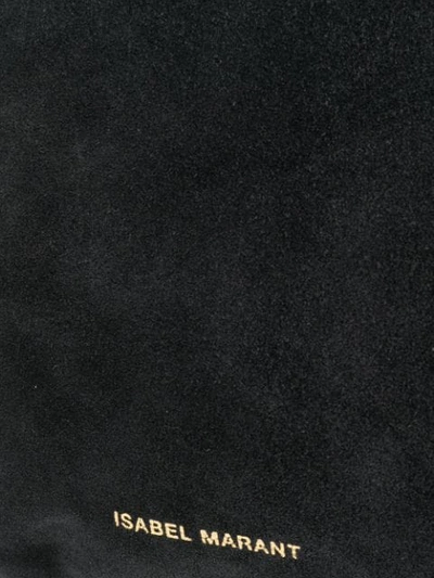 Isabel Marant Sinley Dark Grey Suede Shoulder Bag In Faded Black | ModeSens