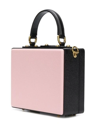 Shop Dolce & Gabbana Embellished Dolce Box Bag In Pink