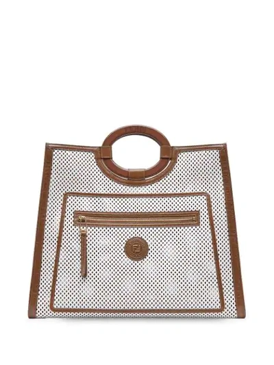 Shop Fendi Runaway Shopper Tote In White