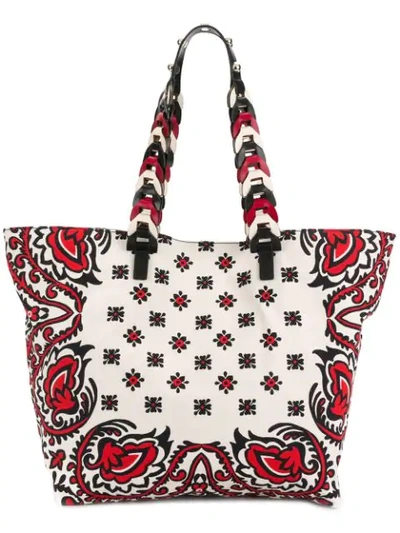 Shop Red Valentino Bandana Tote Bag In Neutrals