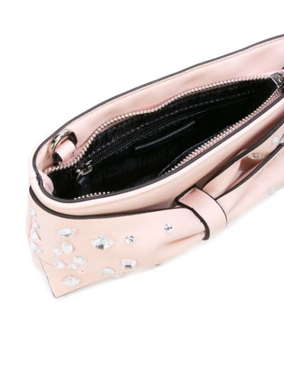 Shop Christian Siriano Embellished Bow Crossbody Bag In Pink