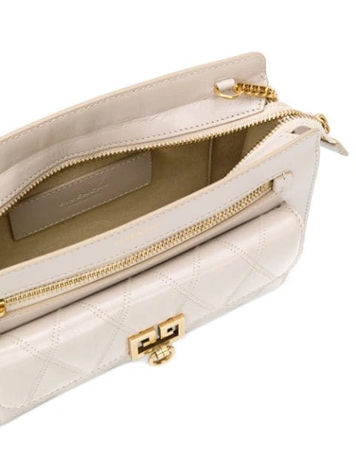 Shop Givenchy Gg Quilted Shoulder Bag In Neutrals