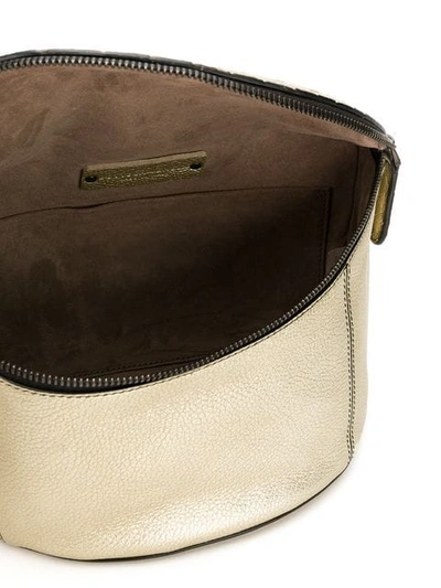 Shop Bottega Veneta Intrecciato Detail Belt Bag In Gold
