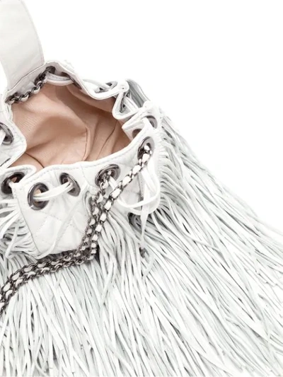 Shop Andrea Bogosian Fringed Leather Bag In White