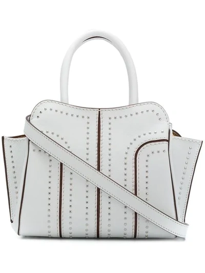 Shop Tod's Sella Studded Tote In White