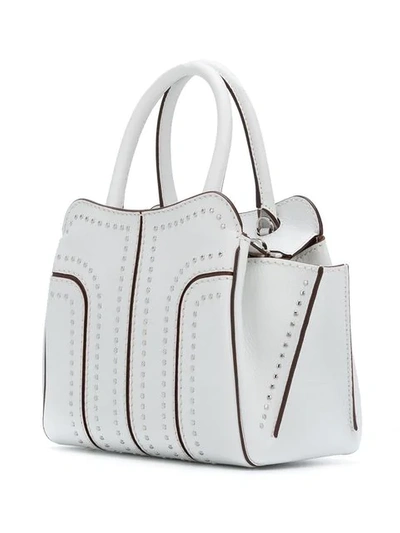 Shop Tod's Sella Studded Tote In White