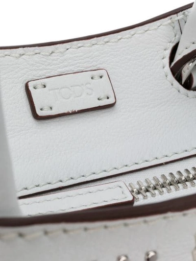 Shop Tod's Sella Studded Tote In White