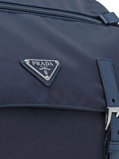 Shop Prada Flap Shoulder Bag In Blue