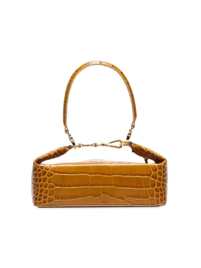 Shop Rejina Pyo Brown Olivia Croc Print Leather Shoulder Bag