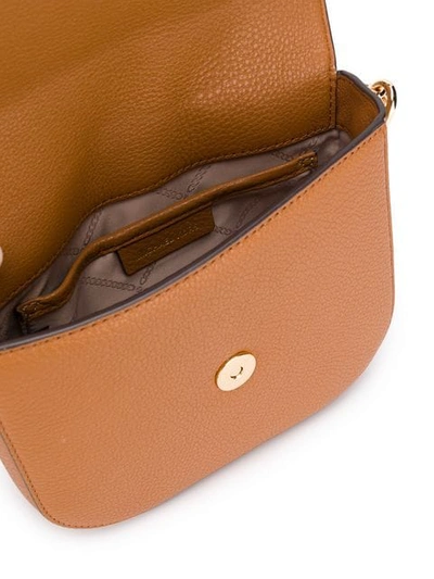 Shop Michael Michael Kors Logo Plaque Shoulder Bag In Brown
