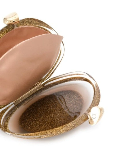Shop Benedetta Bruzziches Ariel Glitter Clutch Bag - Gold