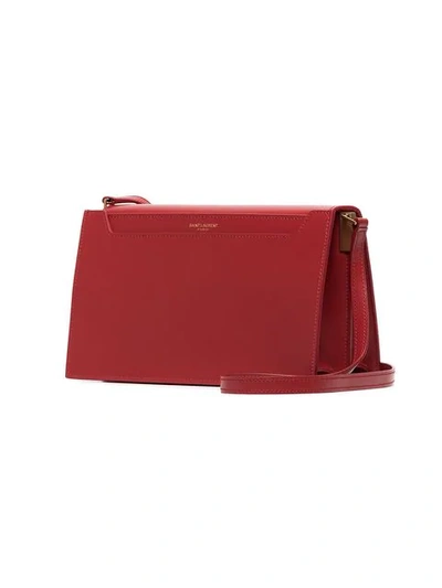 Shop Saint Laurent Red Catherine Leather Shoulder Bag In 6805 -rouge   Eros